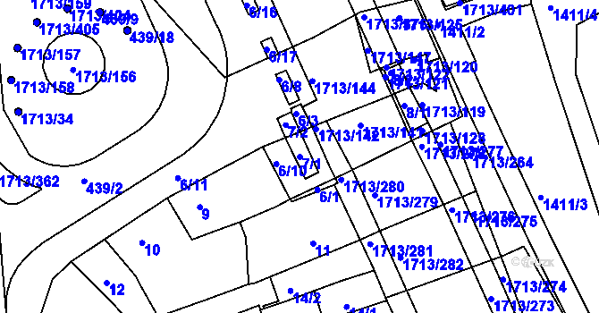 Parcela st. 7/1 v KÚ Bystrc, Katastrální mapa