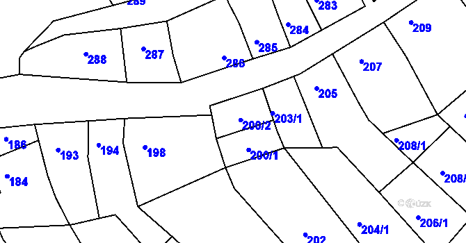 Parcela st. 200 v KÚ Bystrc, Katastrální mapa