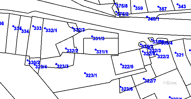 Parcela st. 331/1 v KÚ Bystrc, Katastrální mapa
