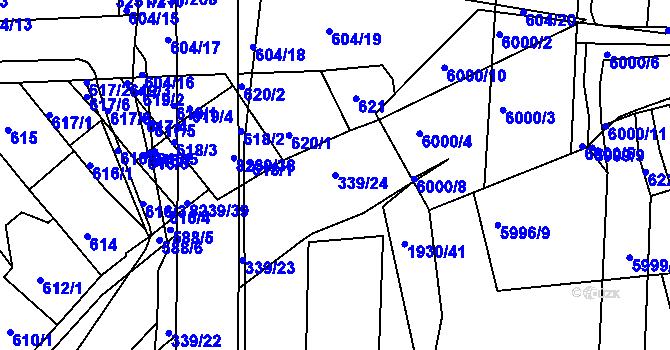 Parcela st. 339/24 v KÚ Bystrc, Katastrální mapa