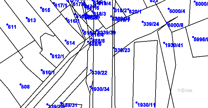 Parcela st. 339/25 v KÚ Bystrc, Katastrální mapa