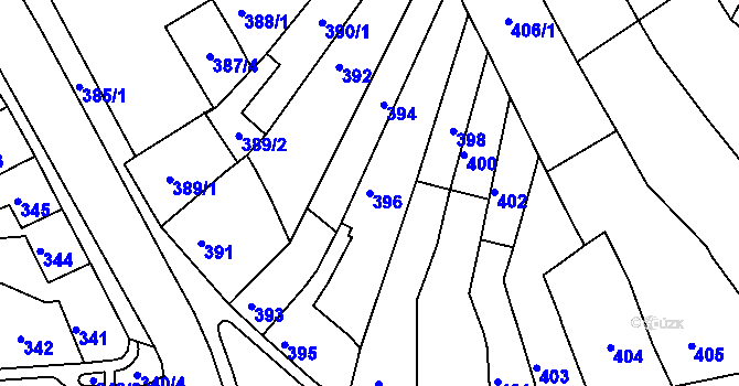 Parcela st. 396 v KÚ Bystrc, Katastrální mapa