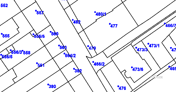 Parcela st. 479 v KÚ Bystrc, Katastrální mapa