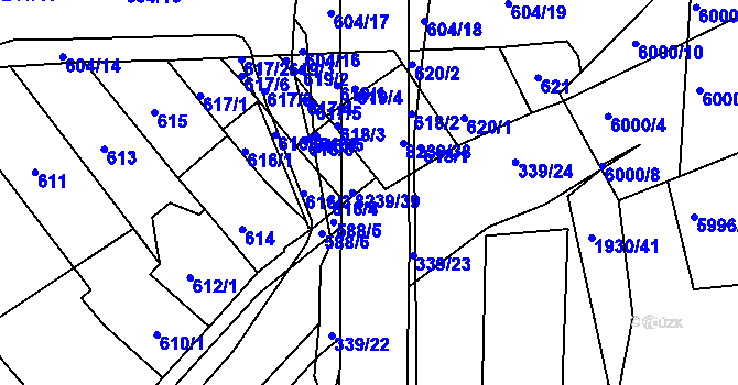 Parcela st. 588/4 v KÚ Bystrc, Katastrální mapa