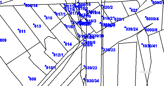 Parcela st. 588/6 v KÚ Bystrc, Katastrální mapa