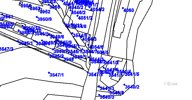Parcela st. 604/5 v KÚ Bystrc, Katastrální mapa