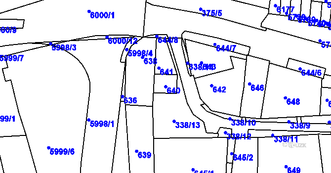 Parcela st. 640 v KÚ Bystrc, Katastrální mapa