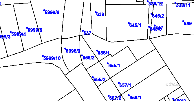 Parcela st. 656/1 v KÚ Bystrc, Katastrální mapa