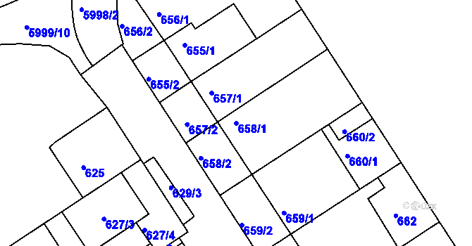 Parcela st. 658/1 v KÚ Bystrc, Katastrální mapa