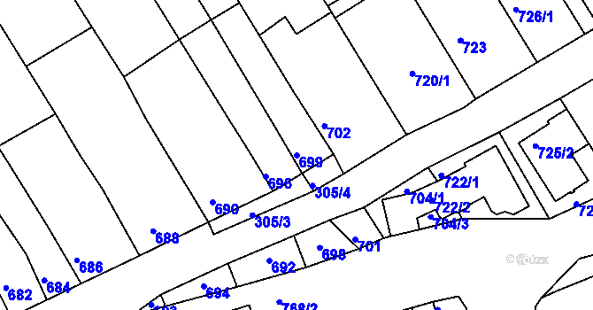 Parcela st. 699 v KÚ Bystrc, Katastrální mapa