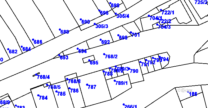 Parcela st. 768/2 v KÚ Bystrc, Katastrální mapa