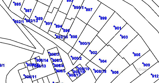 Parcela st. 900/1 v KÚ Bystrc, Katastrální mapa