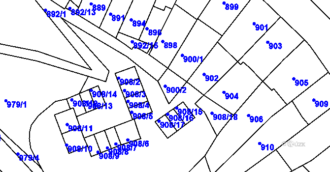 Parcela st. 900/2 v KÚ Bystrc, Katastrální mapa