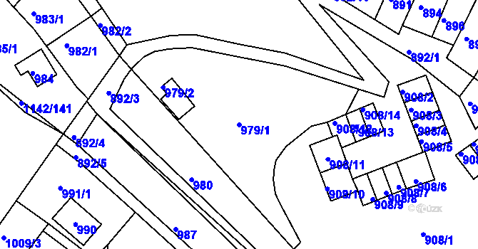Parcela st. 979/1 v KÚ Bystrc, Katastrální mapa