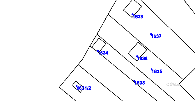 Parcela st. 1634 v KÚ Bystrc, Katastrální mapa