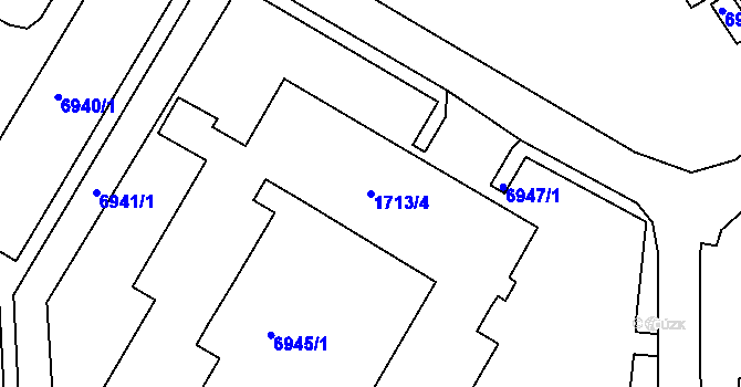 Parcela st. 1713/4 v KÚ Bystrc, Katastrální mapa