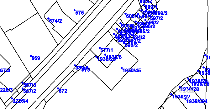 Parcela st. 1930/6 v KÚ Bystrc, Katastrální mapa