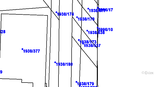 Parcela st. 1938/537 v KÚ Bystrc, Katastrální mapa