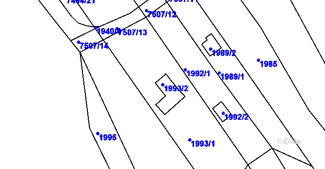 Parcela st. 1993/2 v KÚ Bystrc, Katastrální mapa