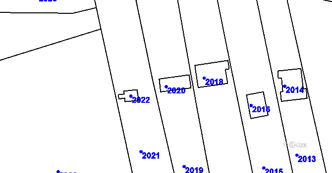 Parcela st. 2020 v KÚ Bystrc, Katastrální mapa