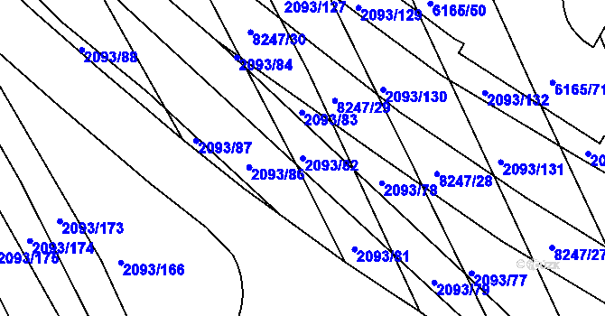 Parcela st. 2093/82 v KÚ Bystrc, Katastrální mapa