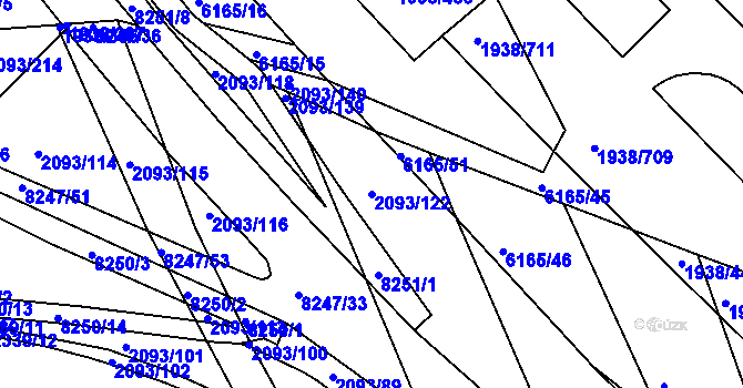 Parcela st. 2093/122 v KÚ Bystrc, Katastrální mapa