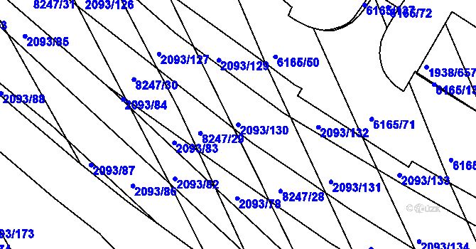 Parcela st. 2093/130 v KÚ Bystrc, Katastrální mapa