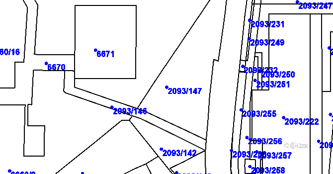 Parcela st. 2093/147 v KÚ Bystrc, Katastrální mapa
