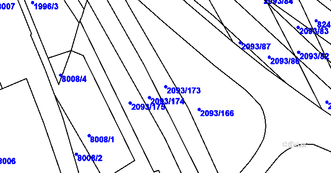 Parcela st. 2093/173 v KÚ Bystrc, Katastrální mapa