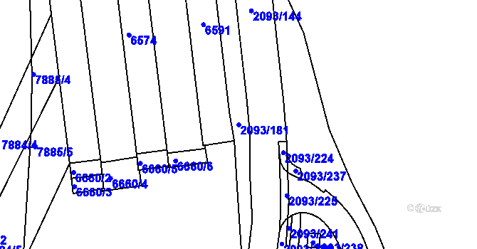 Parcela st. 2093/181 v KÚ Bystrc, Katastrální mapa