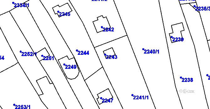 Parcela st. 2243 v KÚ Bystrc, Katastrální mapa