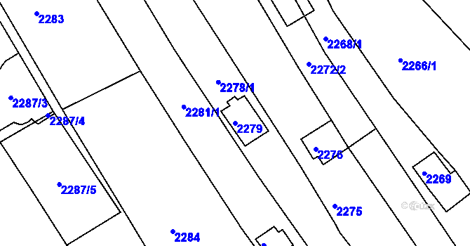 Parcela st. 2279 v KÚ Bystrc, Katastrální mapa