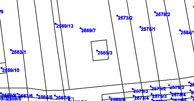 Parcela st. 2569/3 v KÚ Bystrc, Katastrální mapa