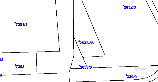 Parcela st. 2632/56 v KÚ Bystrc, Katastrální mapa