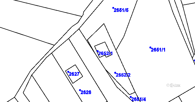 Parcela st. 2652/1 v KÚ Bystrc, Katastrální mapa