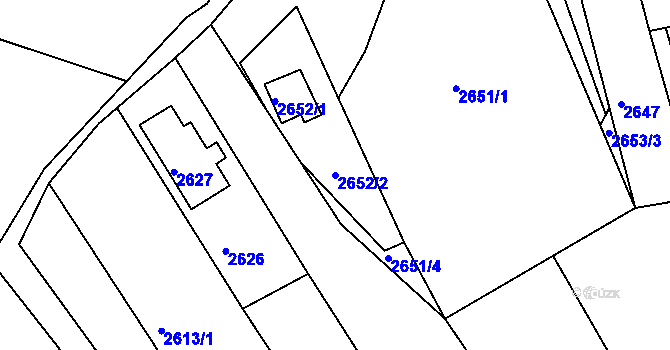 Parcela st. 2652/2 v KÚ Bystrc, Katastrální mapa