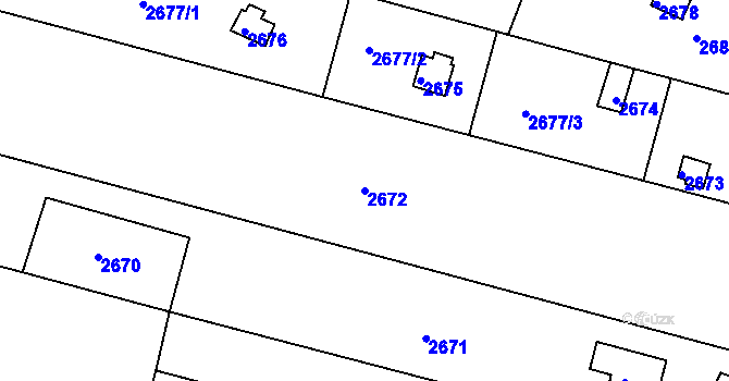 Parcela st. 2672 v KÚ Bystrc, Katastrální mapa