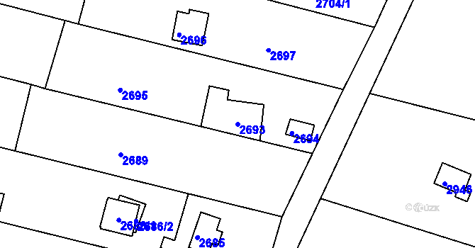 Parcela st. 2693 v KÚ Bystrc, Katastrální mapa