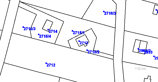Parcela st. 2713 v KÚ Bystrc, Katastrální mapa