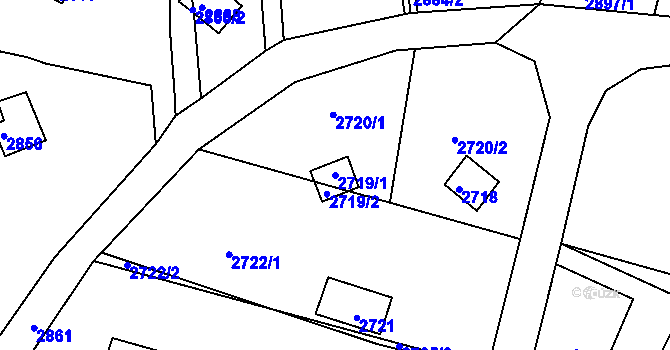 Parcela st. 2719/1 v KÚ Bystrc, Katastrální mapa
