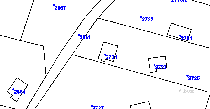 Parcela st. 2724 v KÚ Bystrc, Katastrální mapa