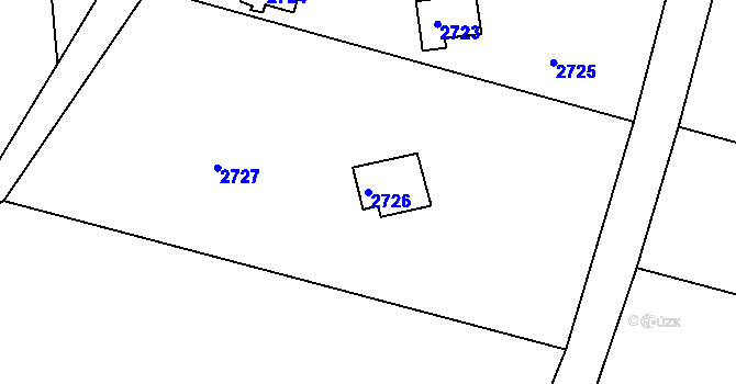 Parcela st. 2726 v KÚ Bystrc, Katastrální mapa