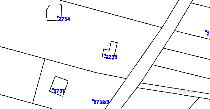 Parcela st. 2735 v KÚ Bystrc, Katastrální mapa