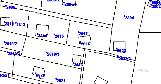 Parcela st. 2816 v KÚ Bystrc, Katastrální mapa