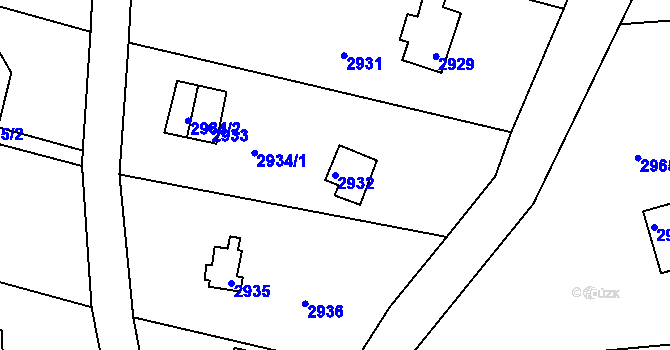 Parcela st. 2932 v KÚ Bystrc, Katastrální mapa