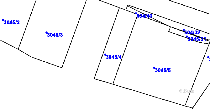 Parcela st. 3045/4 v KÚ Bystrc, Katastrální mapa