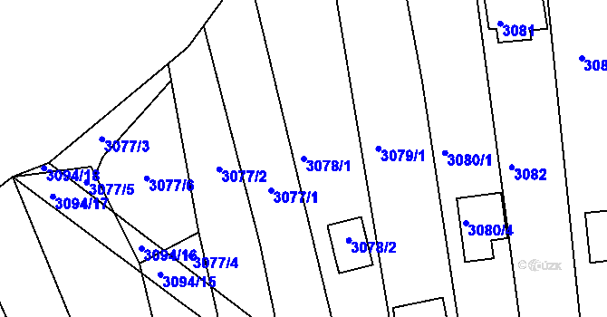 Parcela st. 3078/1 v KÚ Bystrc, Katastrální mapa