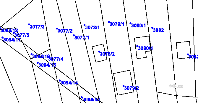 Parcela st. 3078/2 v KÚ Bystrc, Katastrální mapa
