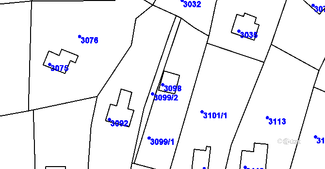 Parcela st. 3098 v KÚ Bystrc, Katastrální mapa