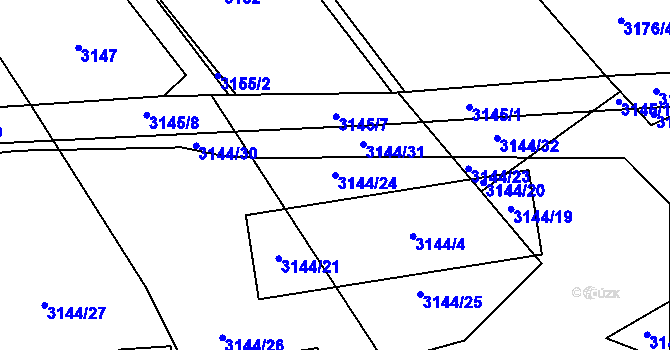 Parcela st. 3144/24 v KÚ Bystrc, Katastrální mapa